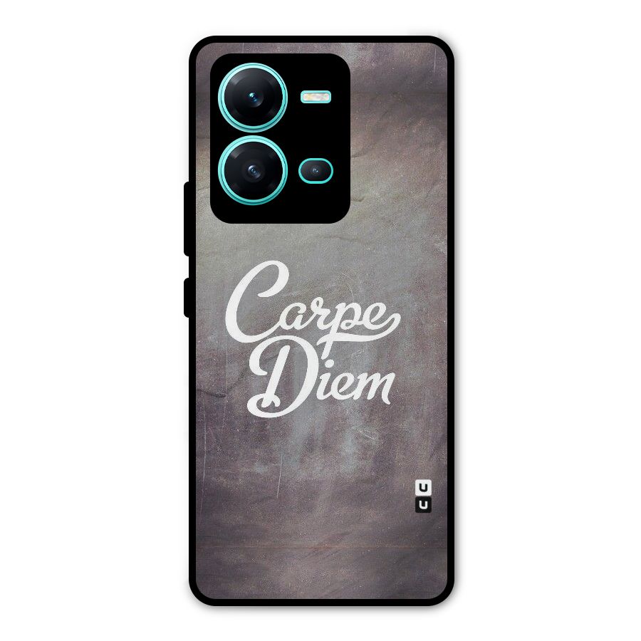 Carpe Diem Rugged Metal Back Case for Vivo V25