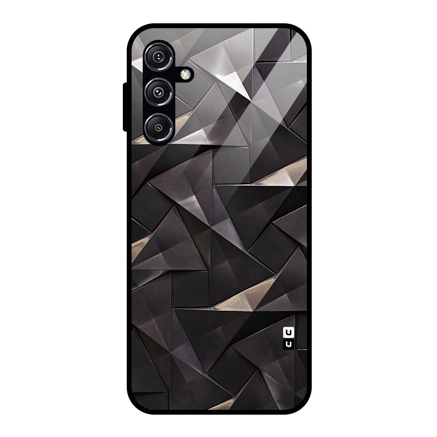 Carved Triangles Glass Back Case for Galaxy M34 5G