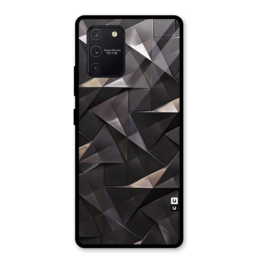 Carved Triangles Glass Back Case for Galaxy S10 Lite