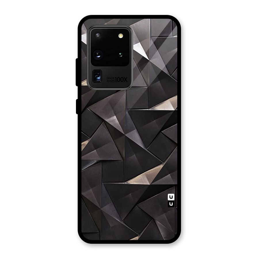 Carved Triangles Glass Back Case for Galaxy S20 Ultra