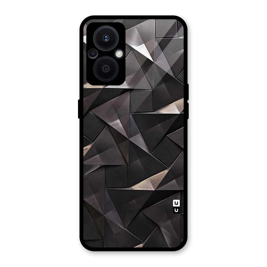 Carved Triangles Glass Back Case for Oppo F21s Pro 5G