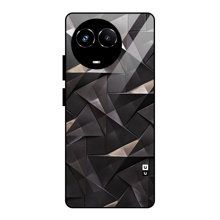 Carved Triangles Glass Back Case for Realme Narzo 60X