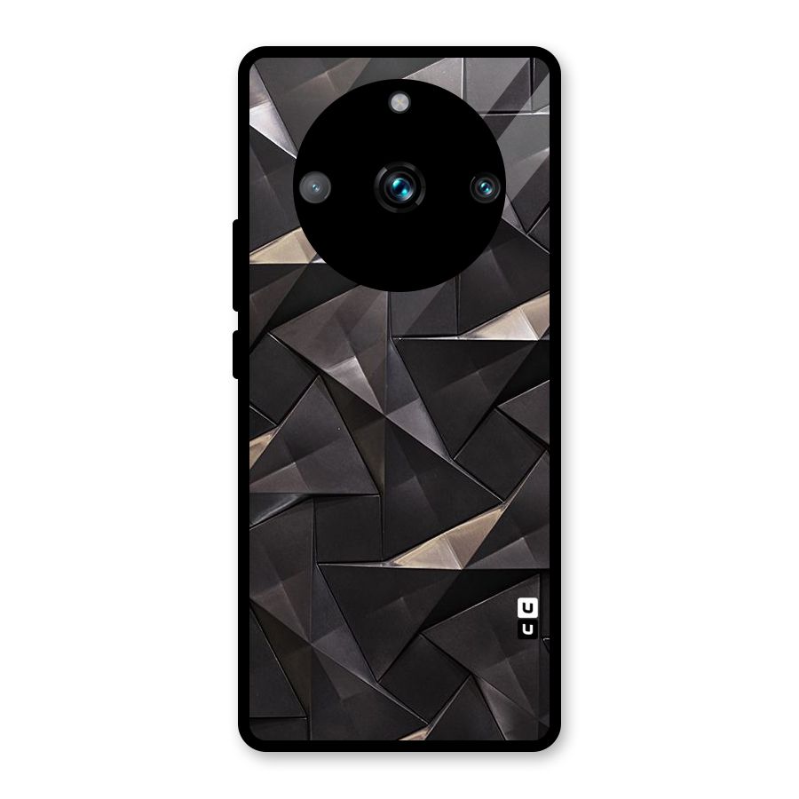 Carved Triangles Glass Back Case for Realme Narzo 60 Pro