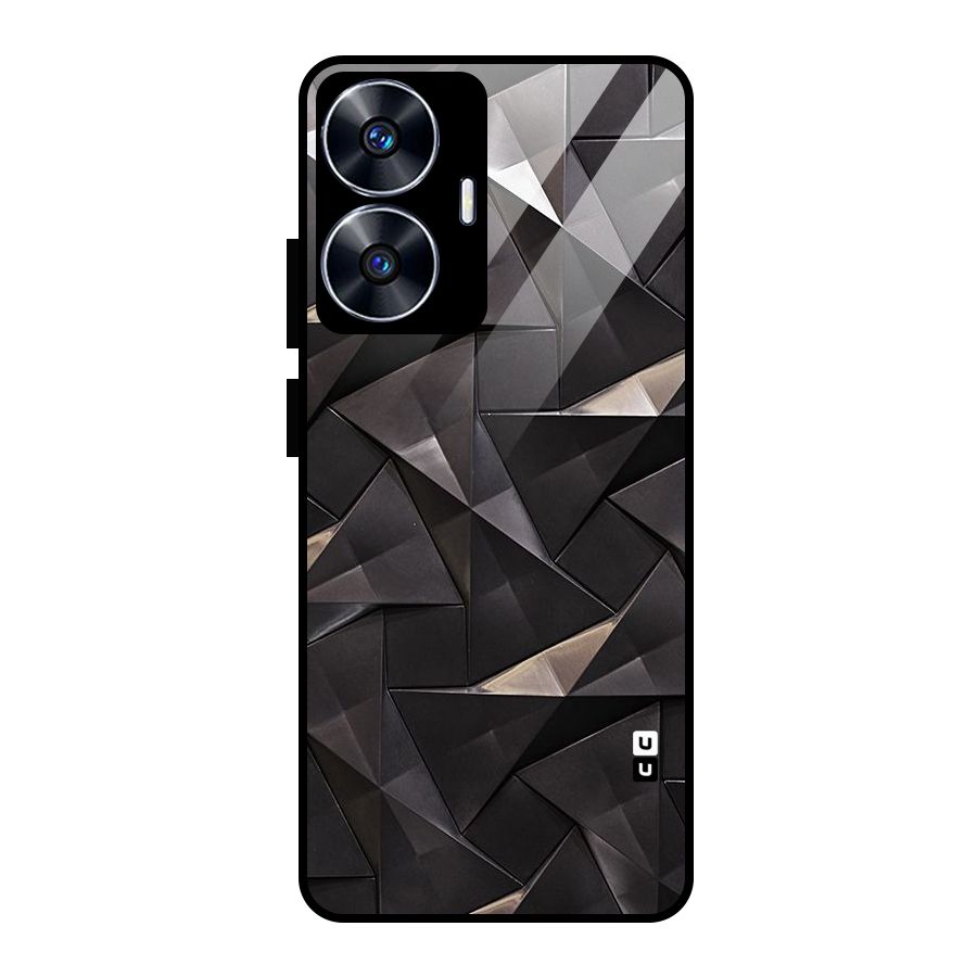 Carved Triangles Glass Back Case for Realme Narzo N55