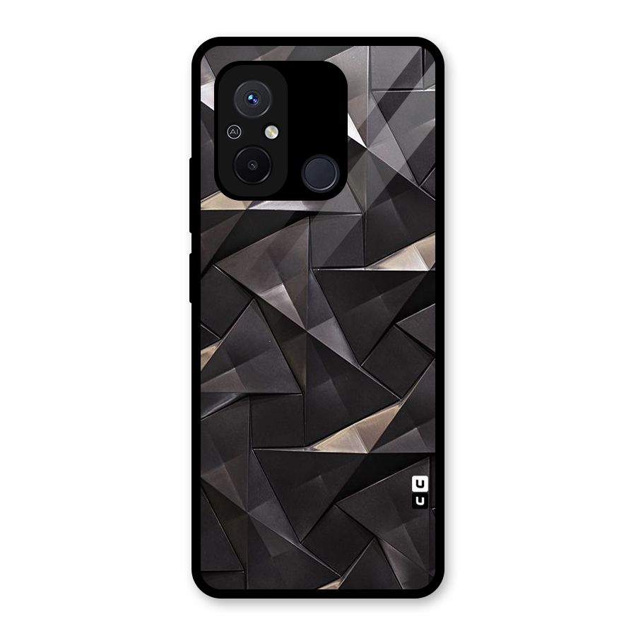 Carved Triangles Glass Back Case for Redmi 12C