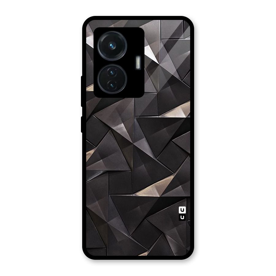 Carved Triangles Glass Back Case for Vivo T1 44W