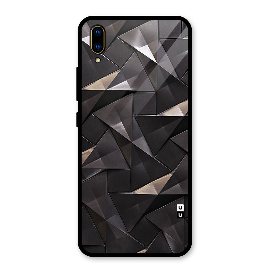 Carved Triangles Glass Back Case for Vivo V11 Pro