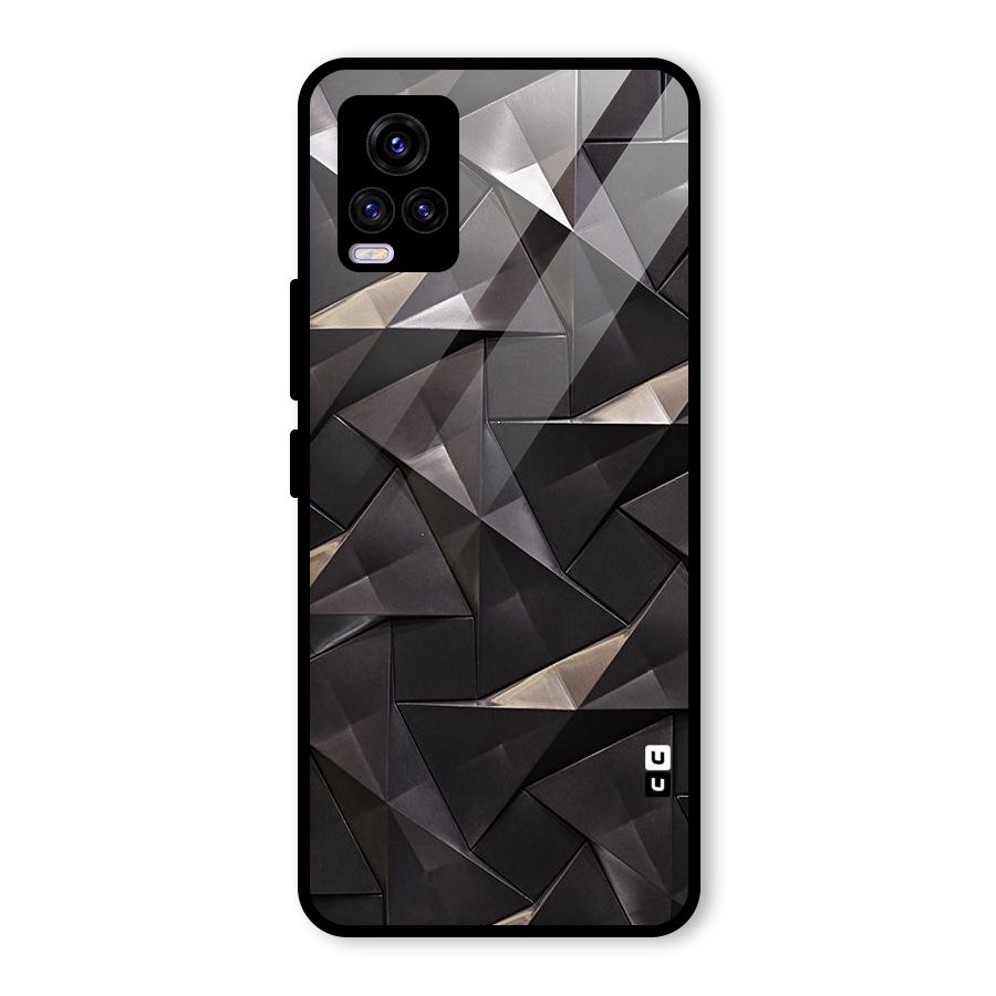 Carved Triangles Glass Back Case for Vivo V20 2021