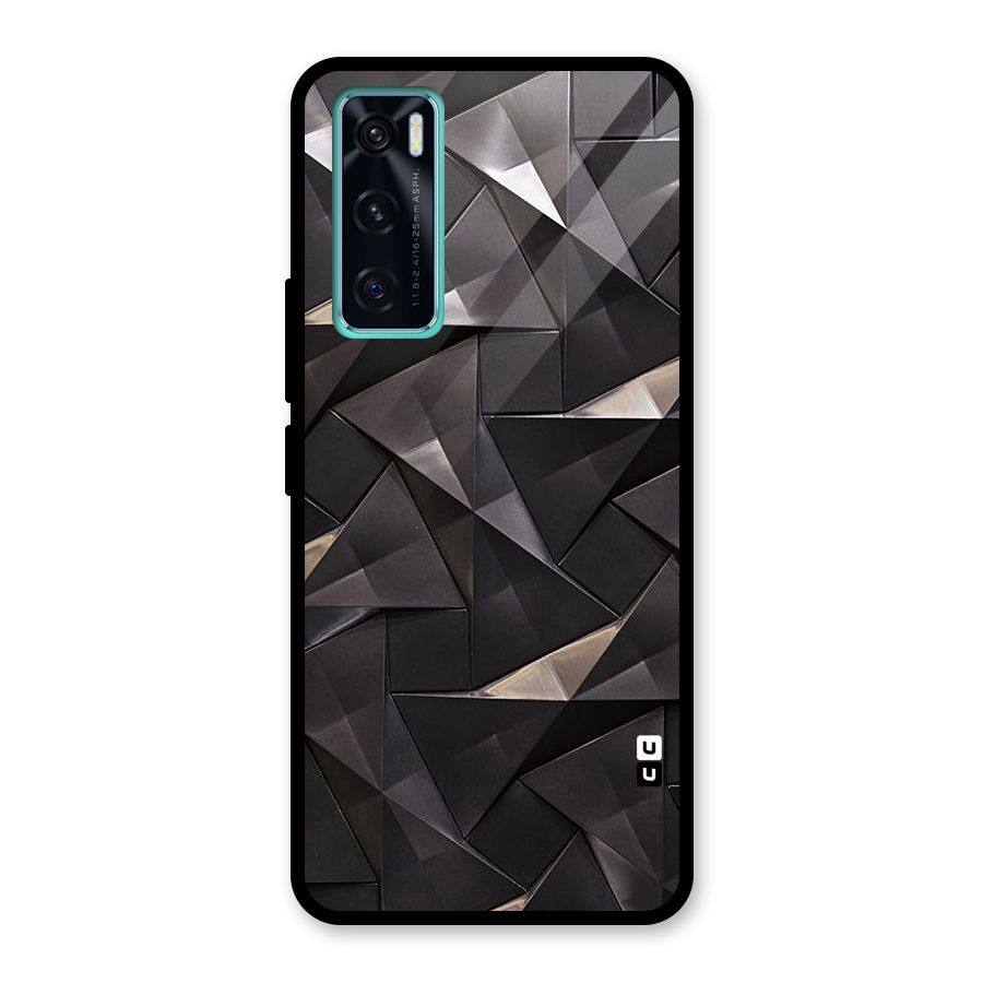Carved Triangles Glass Back Case for Vivo V20 SE