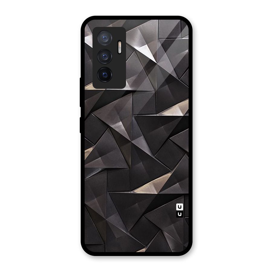 Carved Triangles Glass Back Case for Vivo V23e