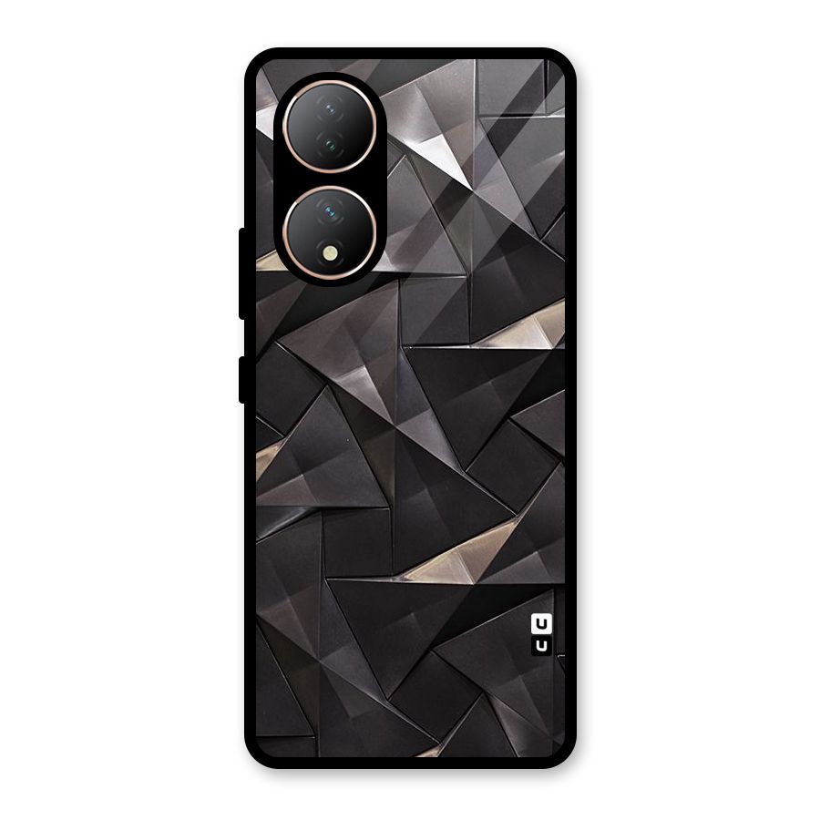 Carved Triangles Glass Back Case for Vivo Y100A