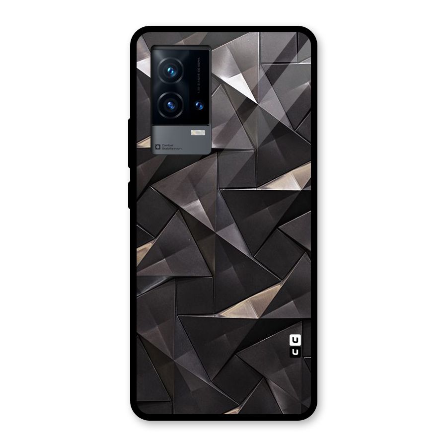Carved Triangles Glass Back Case for iQOO 9 5G