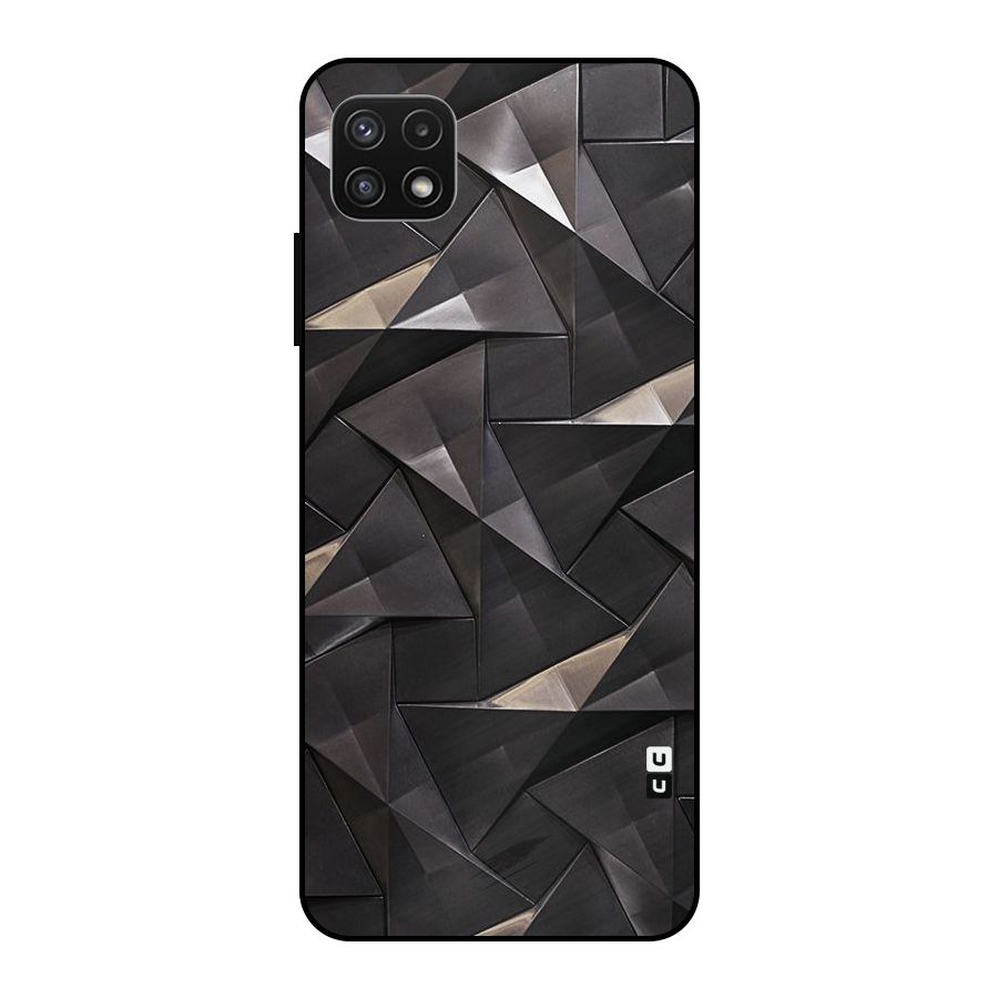 Carved Triangles Metal Back Case for Galaxy A22 5G