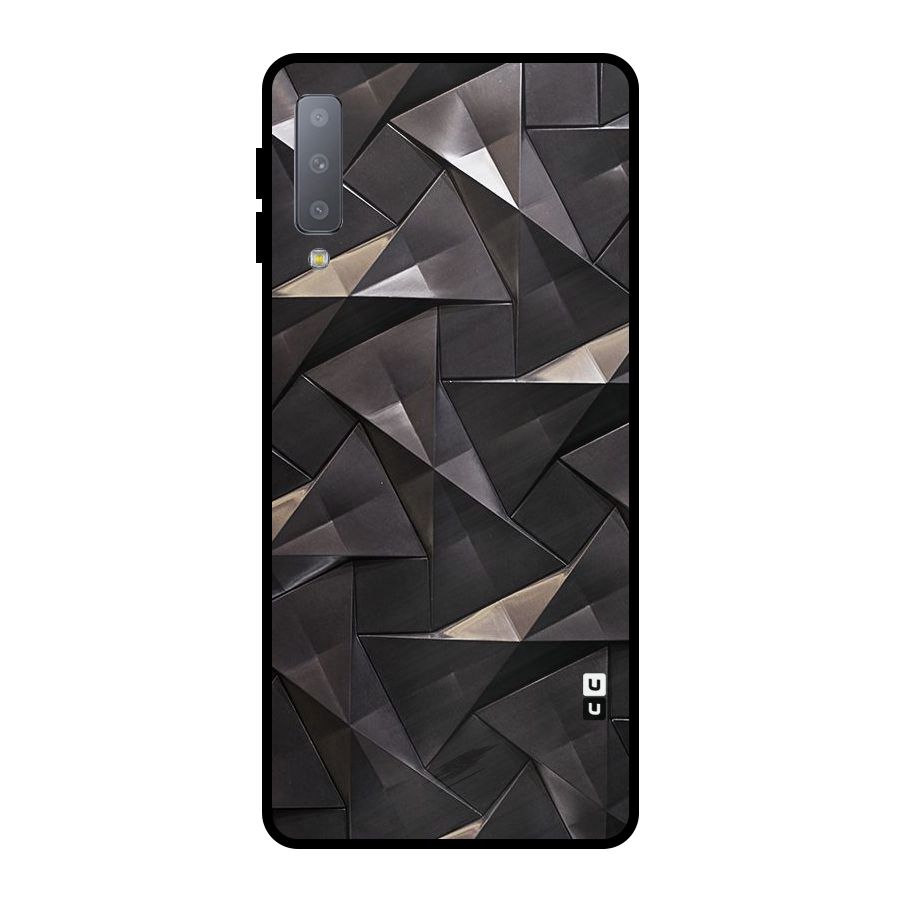 Carved Triangles Metal Back Case for Galaxy A7 (2018)