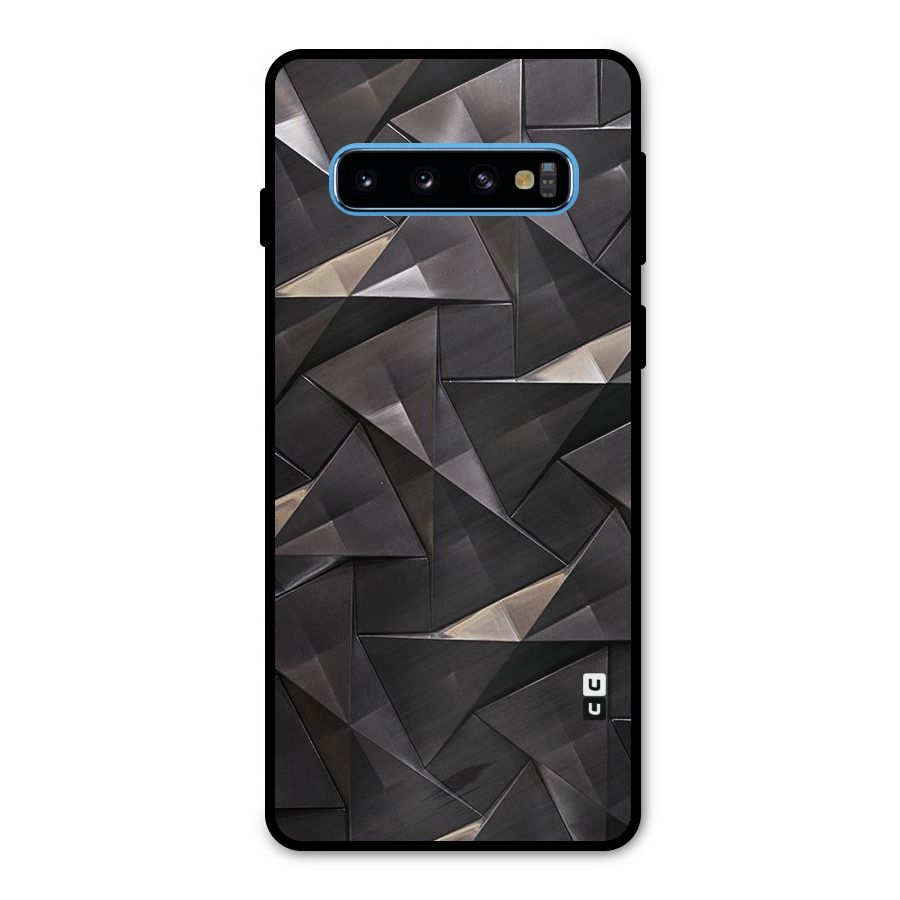 Carved Triangles Metal Back Case for Galaxy S10