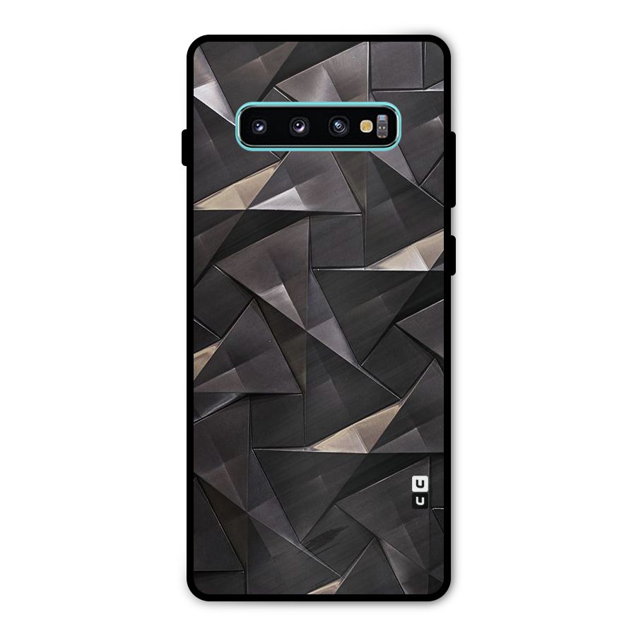 Carved Triangles Metal Back Case for Galaxy S10 Plus