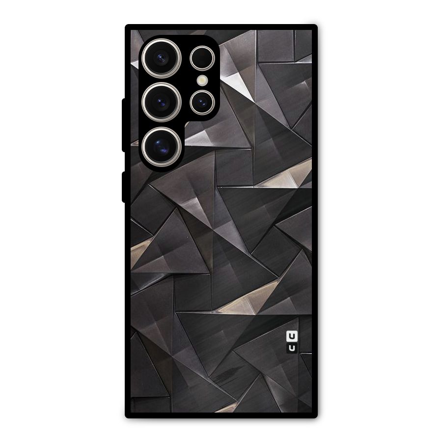 Carved Triangles Metal Back Case for Galaxy S24 Ultra