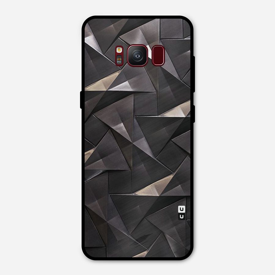 Carved Triangles Metal Back Case for Galaxy S8