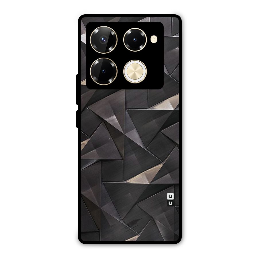 Carved Triangles Metal Back Case for Infinix Note 40 Pro Plus