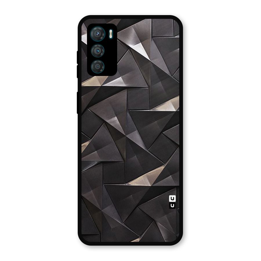 Carved Triangles Metal Back Case for Moto G42