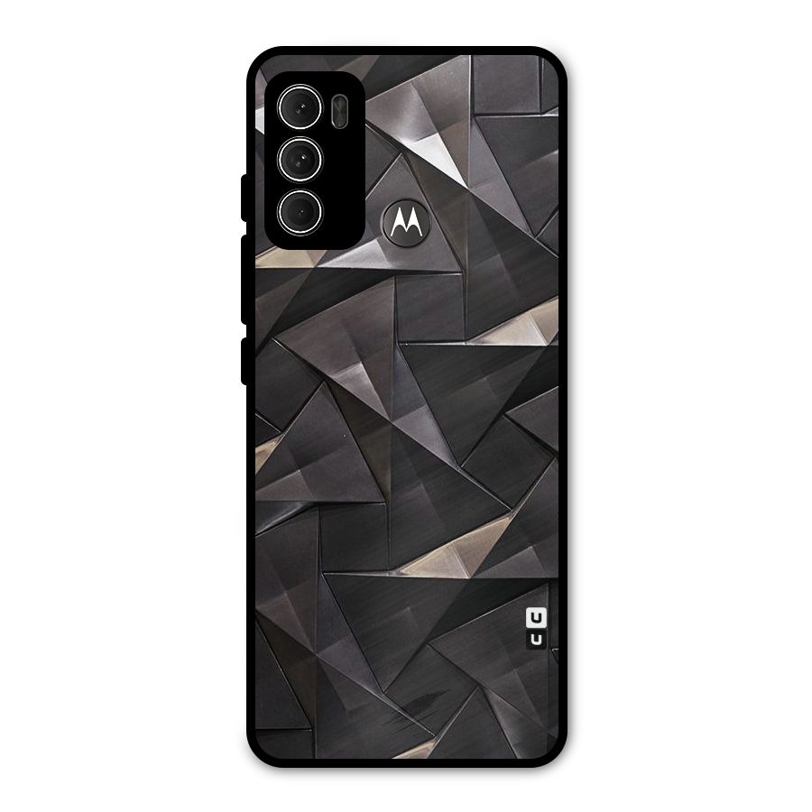 Carved Triangles Metal Back Case for Moto G60