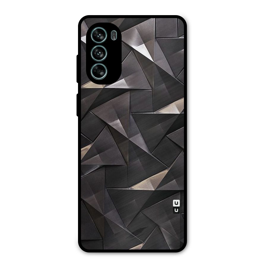 Carved Triangles Metal Back Case for Moto G62