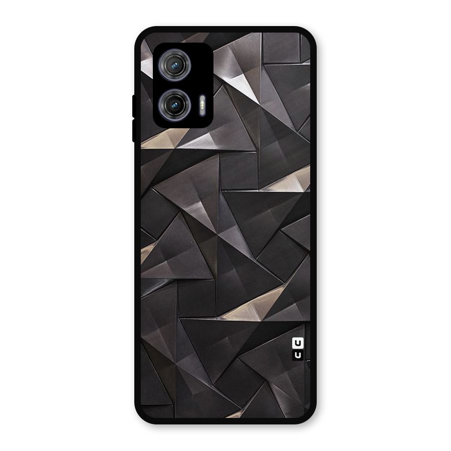 Carved Triangles Metal Back Case for Moto G73