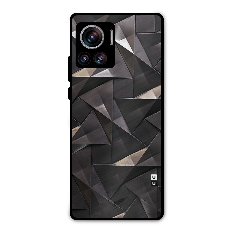 Carved Triangles Metal Back Case for Motorola Edge 30 Ultra