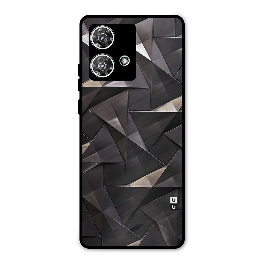 Carved Triangles Metal Back Case for Motorola Edge 40 Neo