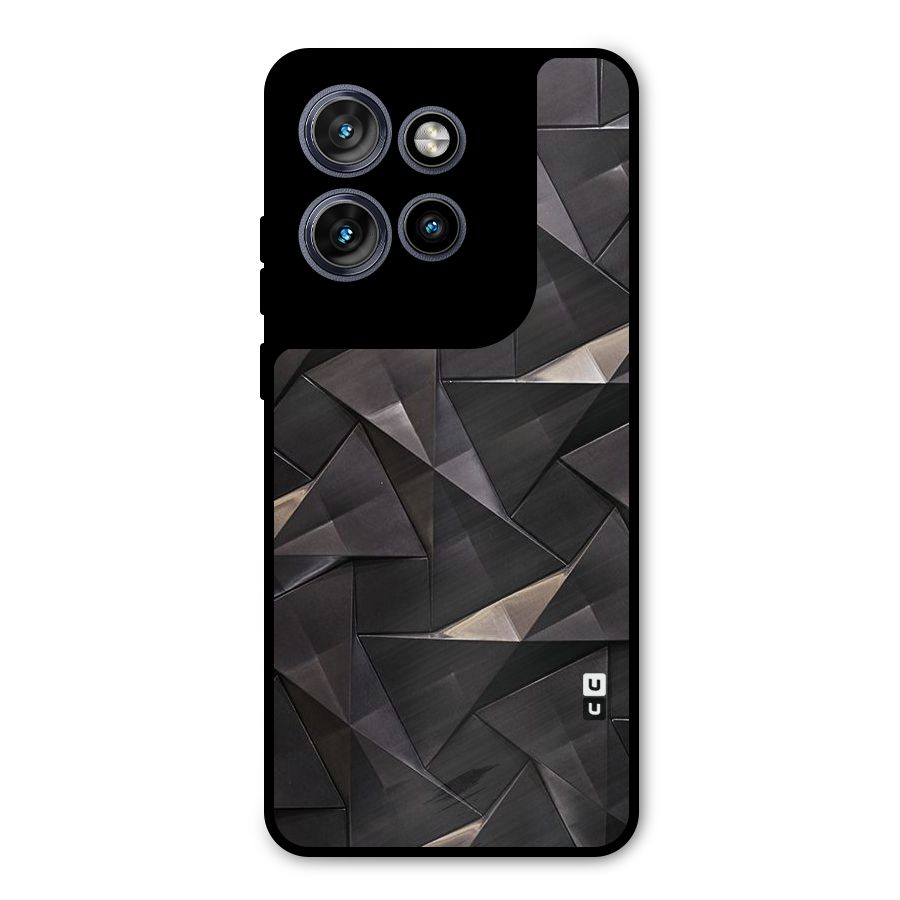Carved Triangles Metal Back Case for Motorola Edge 50 Neo