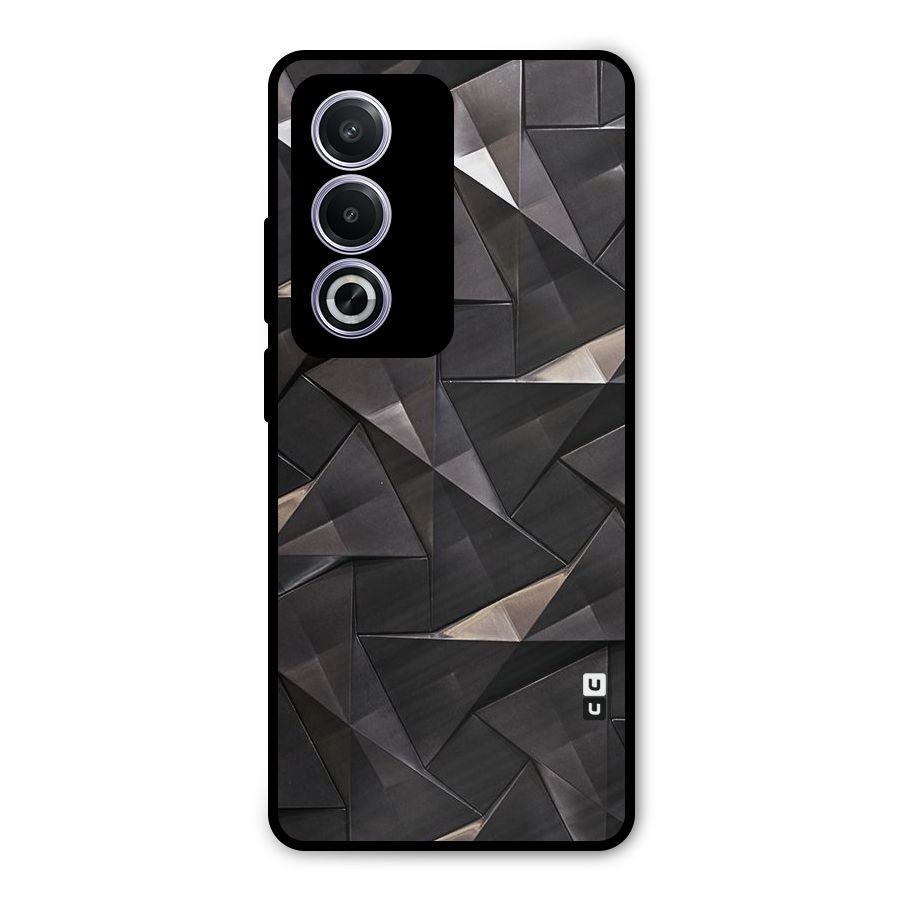 Carved Triangles Metal Back Case for Oppo A3 Pro