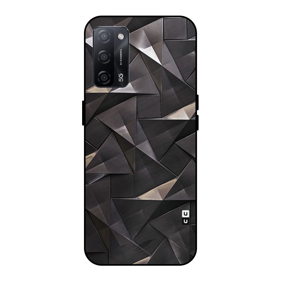 Carved Triangles Metal Back Case for Oppo A53s 5G