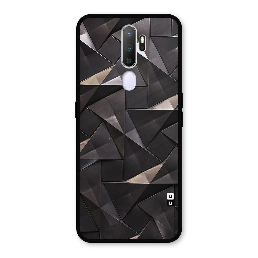Carved Triangles Metal Back Case for Oppo A9 (2020)