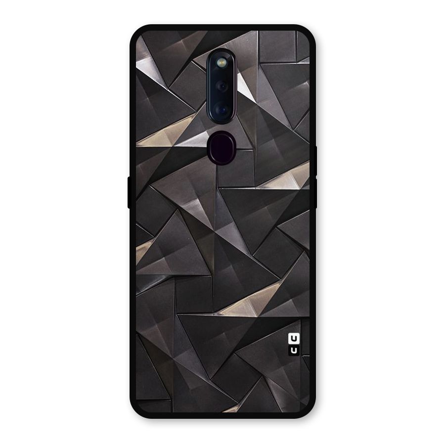Carved Triangles Metal Back Case for Oppo F11 Pro