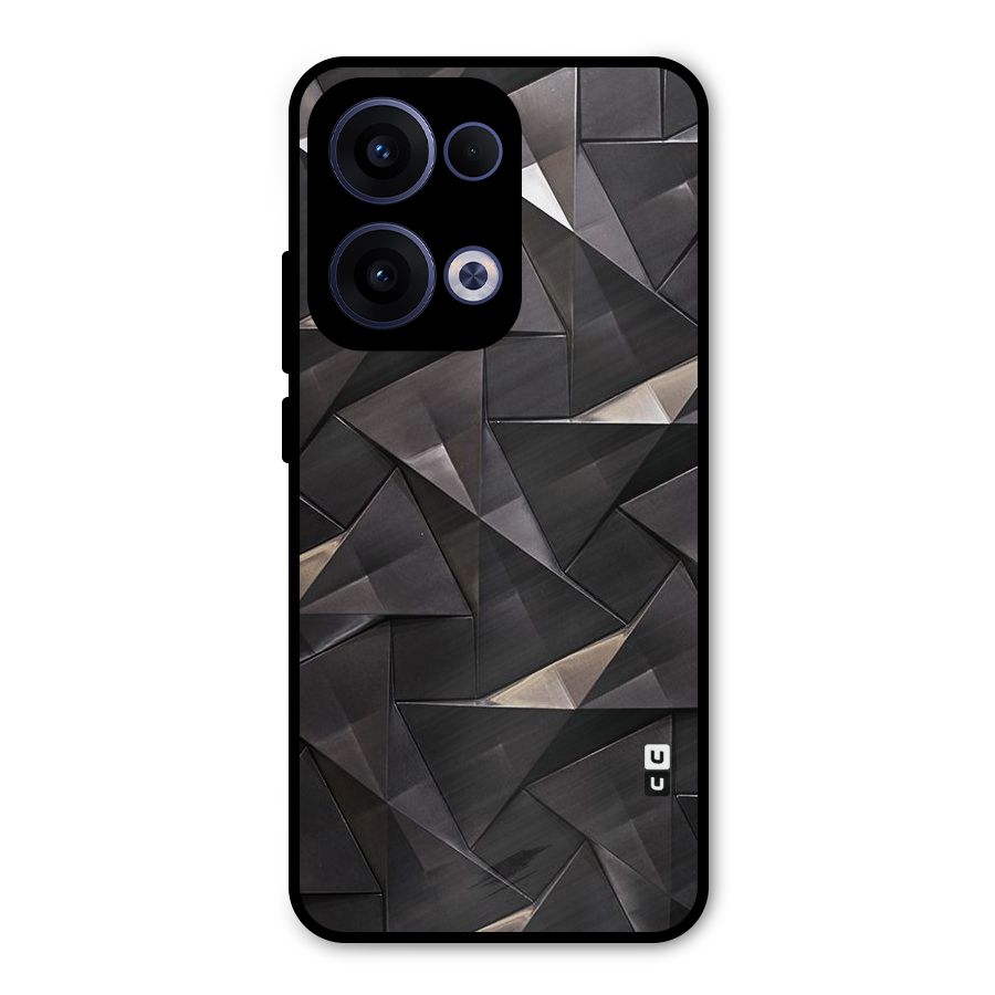 Carved Triangles Metal Back Case for Oppo Reno13