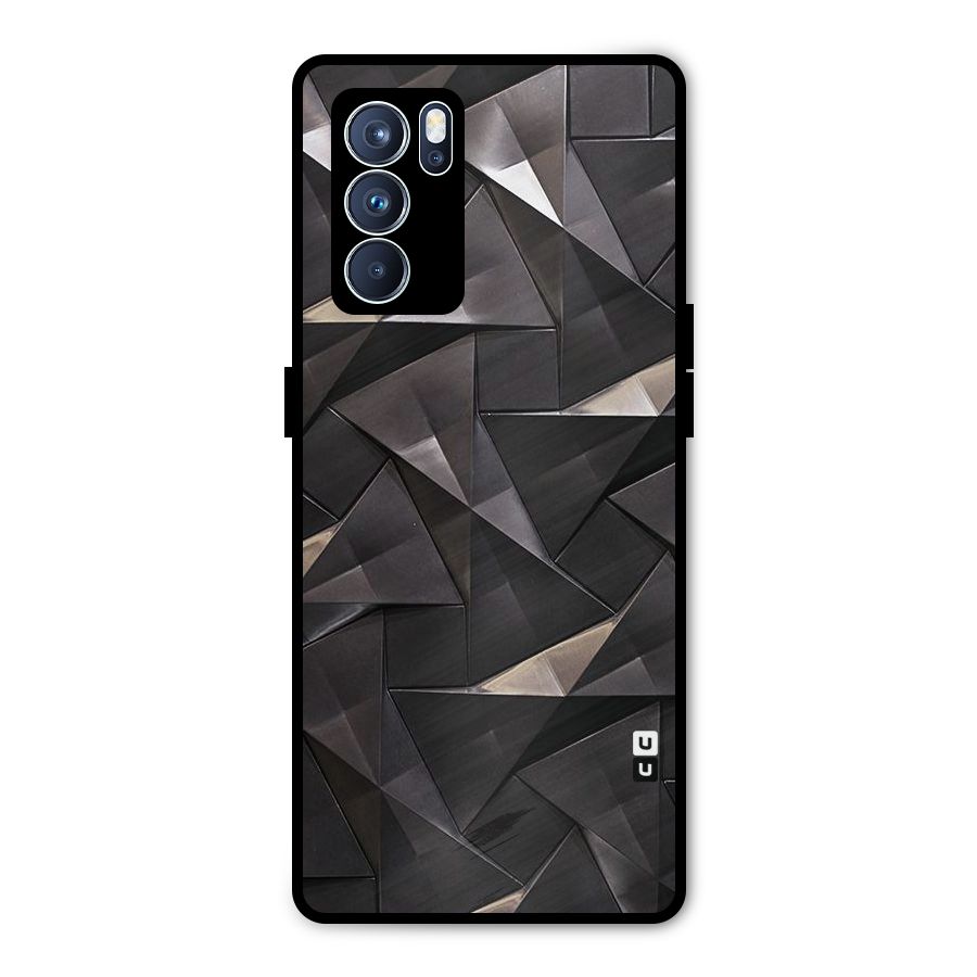 Carved Triangles Metal Back Case for Oppo Reno6 Pro 5G