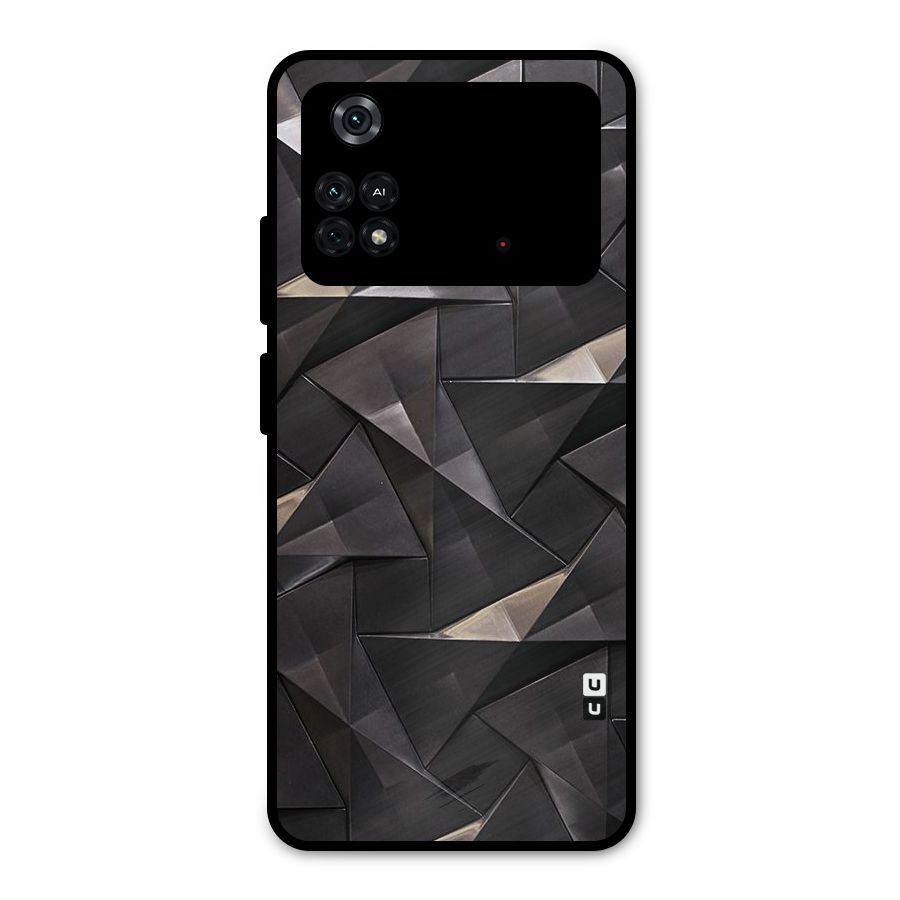 Carved Triangles Metal Back Case for Poco M4 Pro 4G