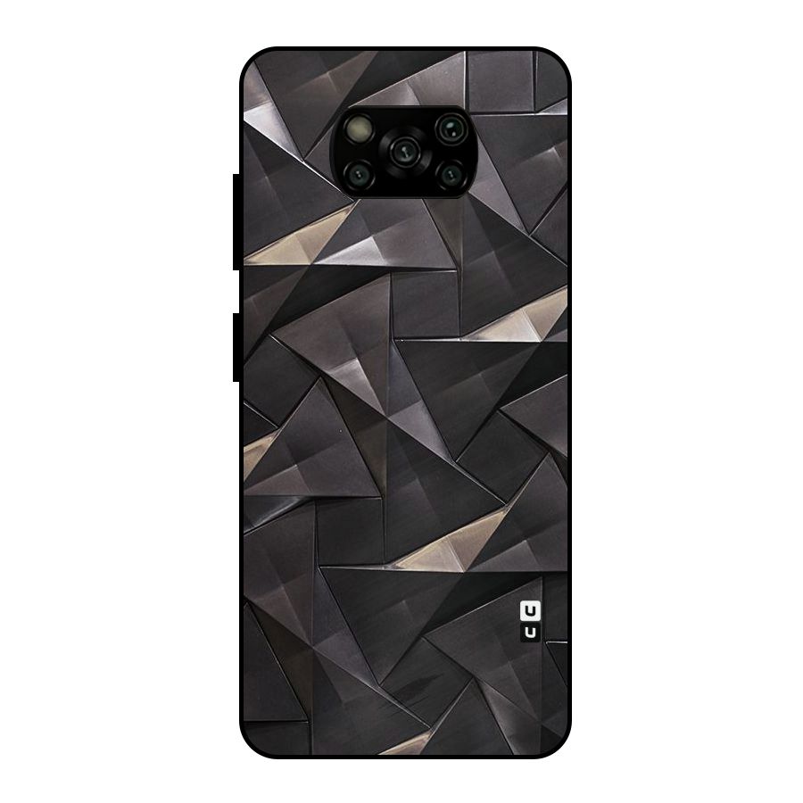 Carved Triangles Metal Back Case for Poco X3