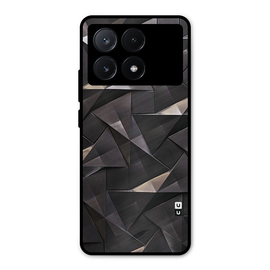 Carved Triangles Metal Back Case for Poco X6 Pro