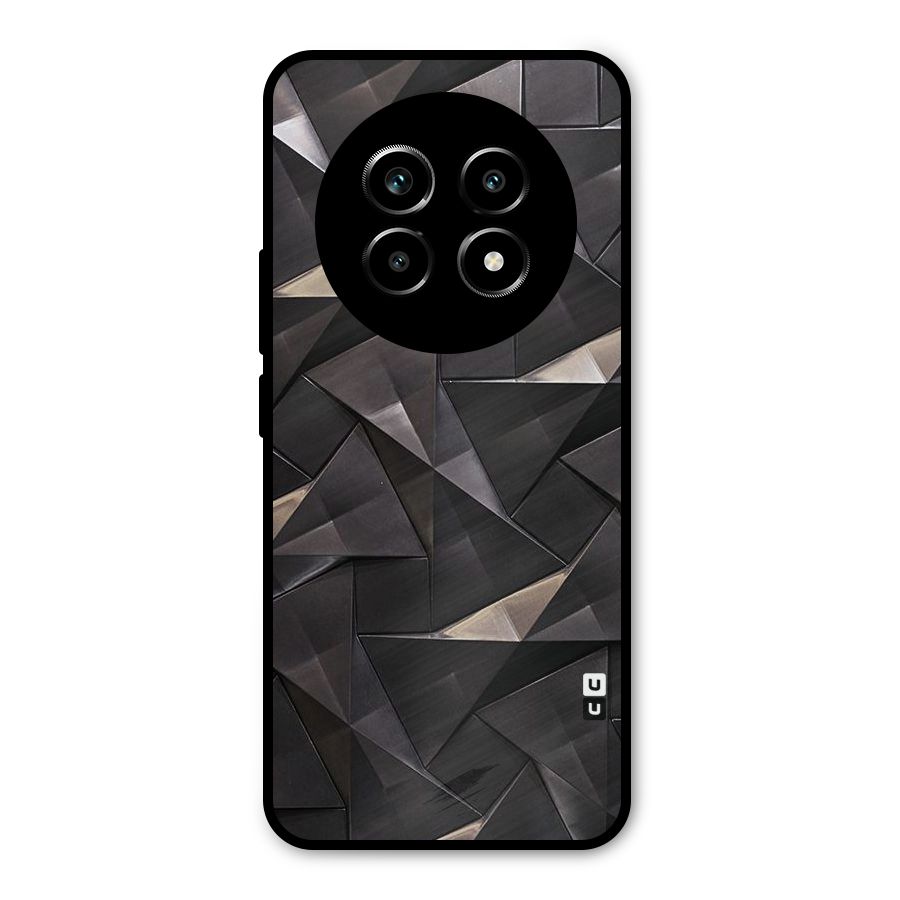 Carved Triangles Metal Back Case for Realme 14 Pro Lite