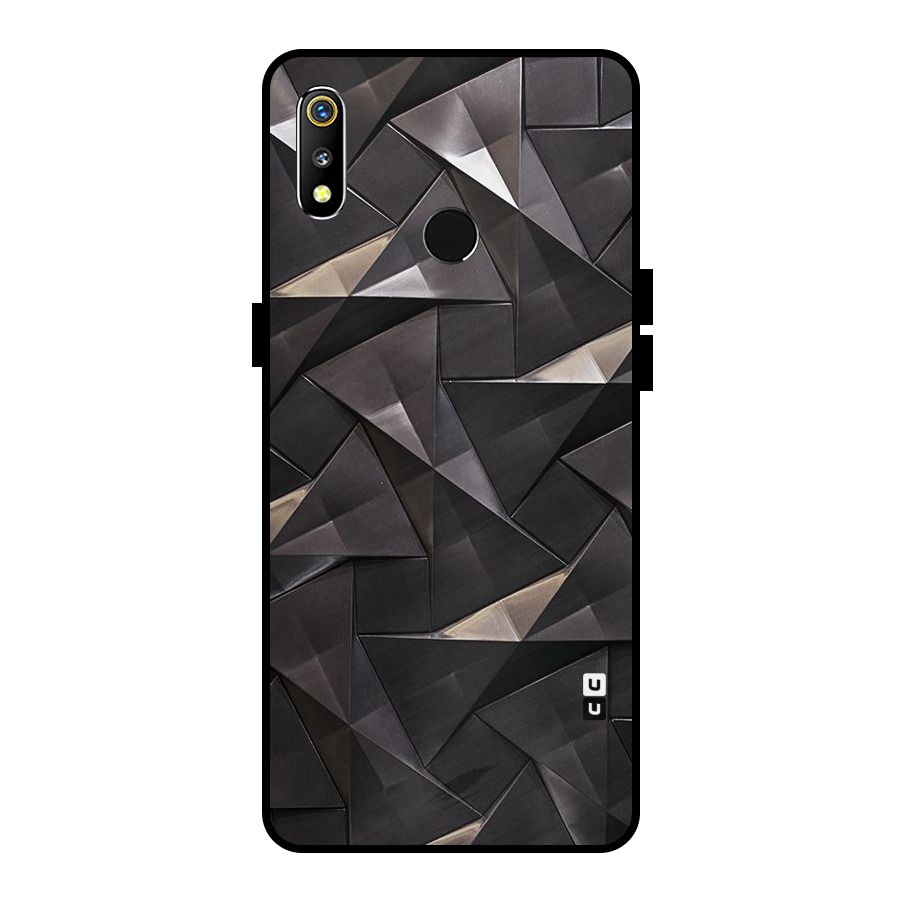 Carved Triangles Metal Back Case for Realme 3i