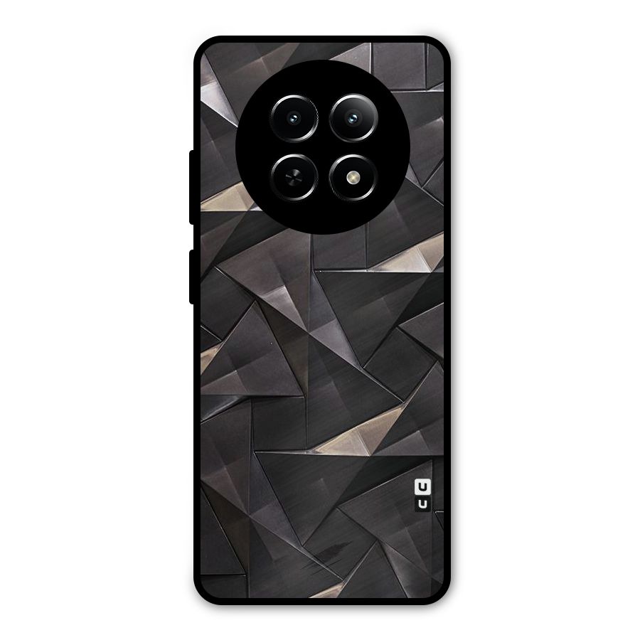 Carved Triangles Metal Back Case for Realme Narzo 70x 5G