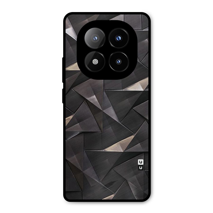 Carved Triangles Metal Back Case for Redmi Note 14 Pro Plus 5G