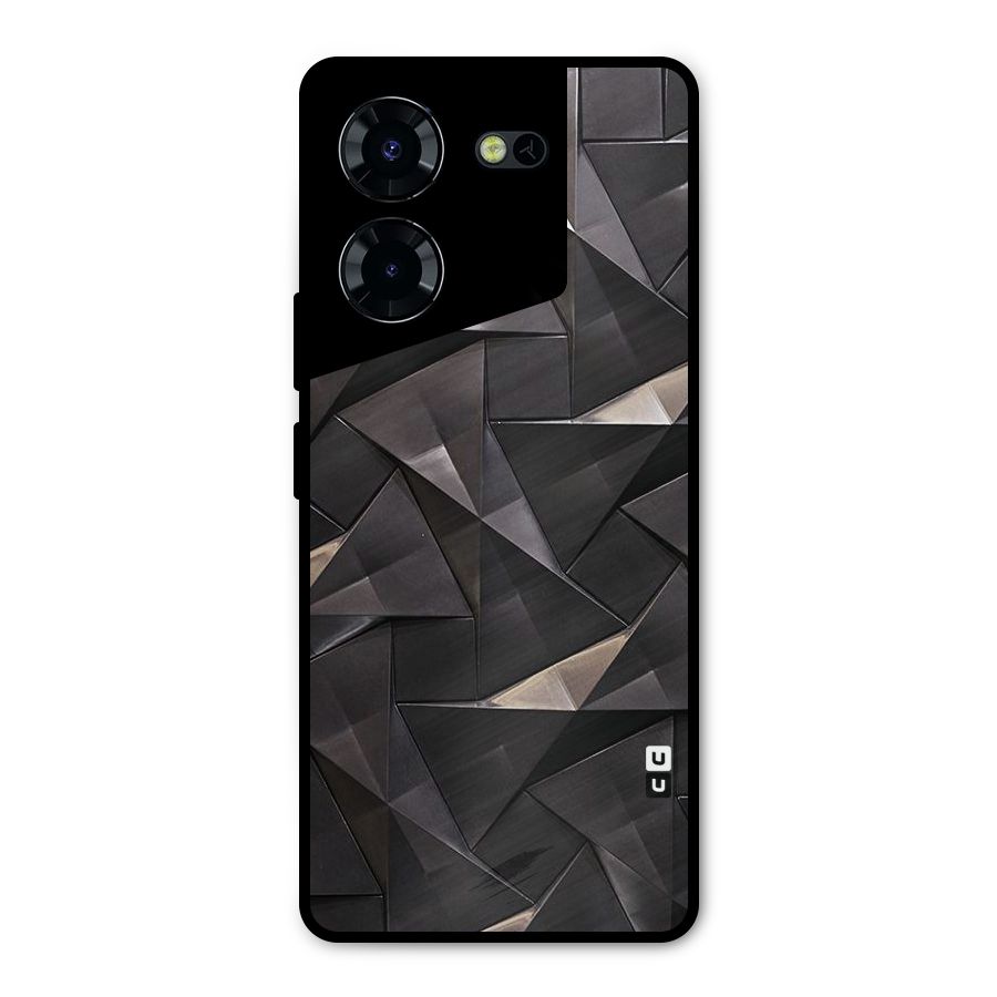 Carved Triangles Metal Back Case for Tecno Pova 5 Pro 5G