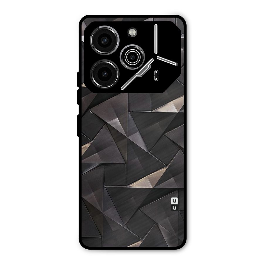 Carved Triangles Metal Back Case for Tecno Pova 6 Pro