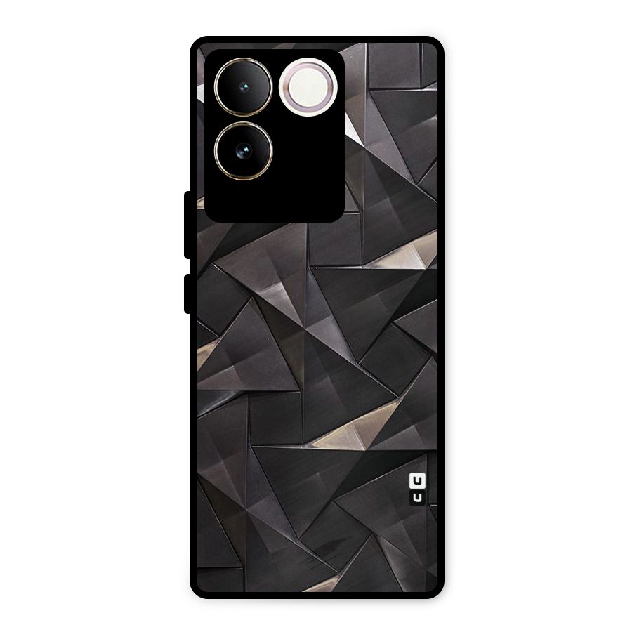 Carved Triangles Metal Back Case for Vivo T2 Pro