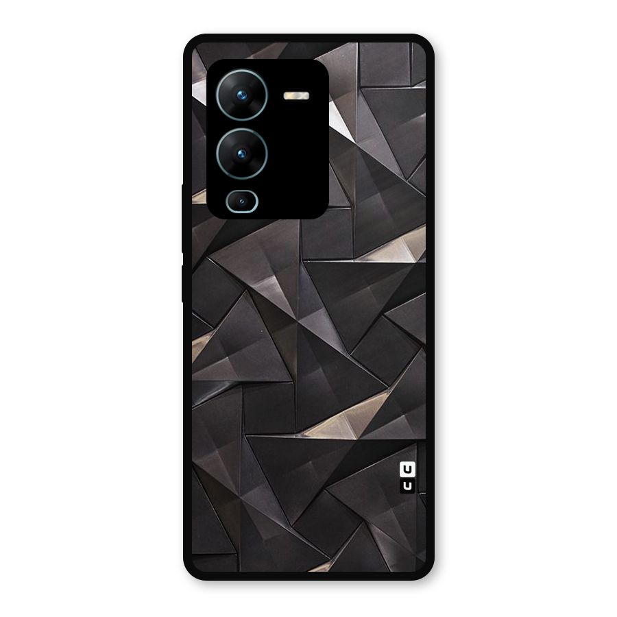 Carved Triangles Metal Back Case for Vivo V25 Pro