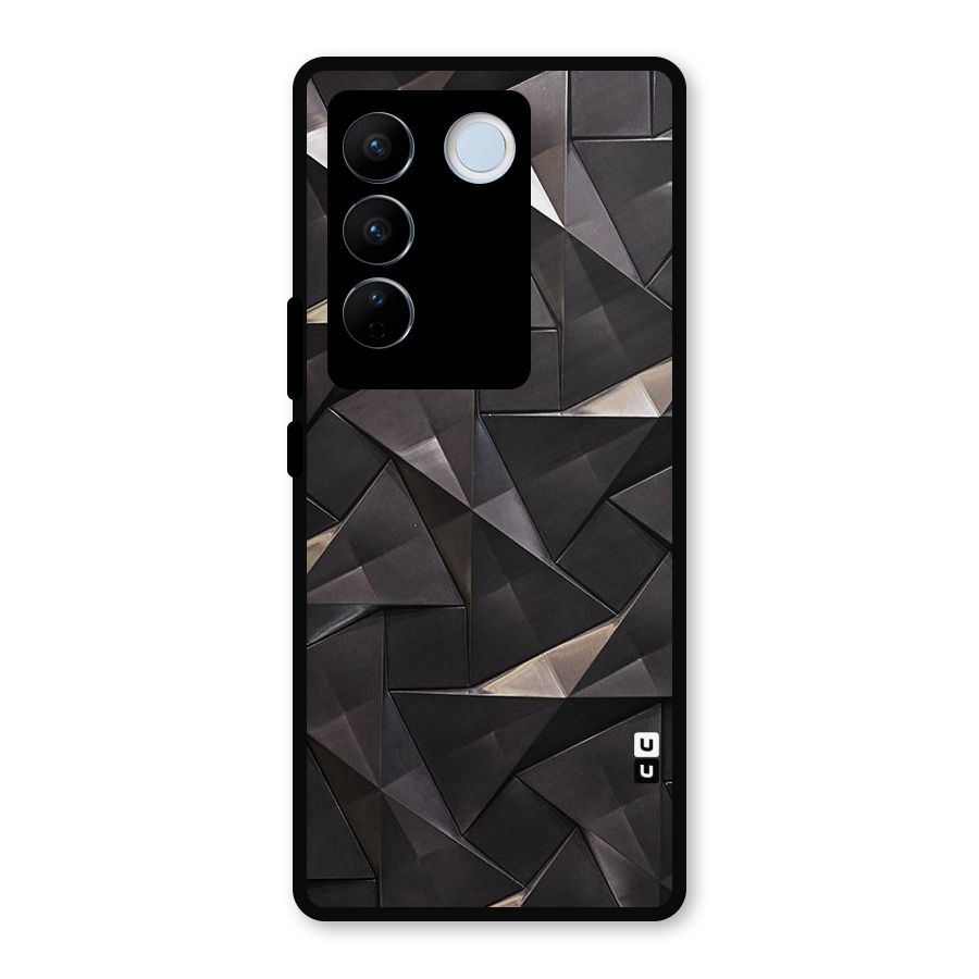 Carved Triangles Metal Back Case for Vivo V27