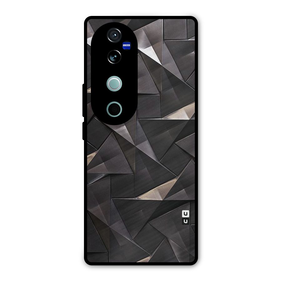 Carved Triangles Metal Back Case for Vivo V40 Pro