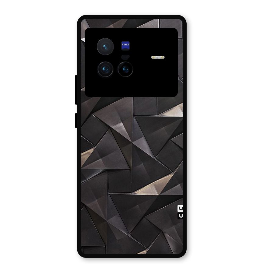 Carved Triangles Metal Back Case for Vivo X80